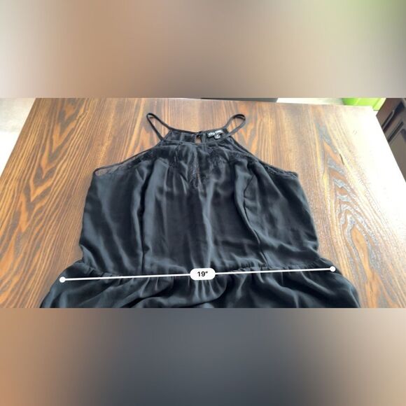 City Chic high neck lace panel maxi dress Flowy M SZ 20 gothic black industrial - Picture 12 of 13